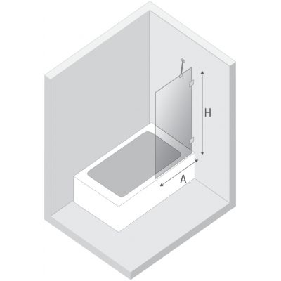 New Trendy Avexa Nickel Brushed parawan nawannowy 60 cm 1-częściowy nikiel szczotkowany/szkło przezroczyste EXK-8739