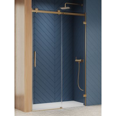 New Trendy Softi X Gold Brushed drzwi prysznicowe 100 cm rozsuwane prawe złoty szczotkowany/szkło przezroczyste EXK-8923