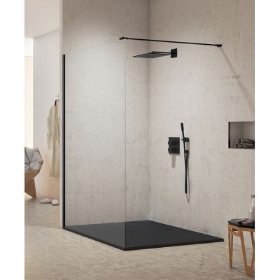 New Trendy New Modus Black ścianka prysznicowa Walk-In 140 cm czarny półmat/szkło przezroczyste EXK-5542