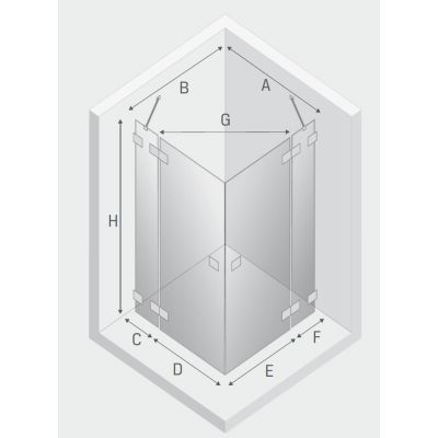New Trendy Eventa kabina prysznicowa 90 cm kwadratowa chrom/szkło przezroczyste EXK-0130/EXK-0131