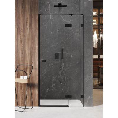 New Trendy Avexa Black drzwi prysznicowe 140 cm wnękowe prawe czarny półmat/szkło przezroczyste EXK-1559