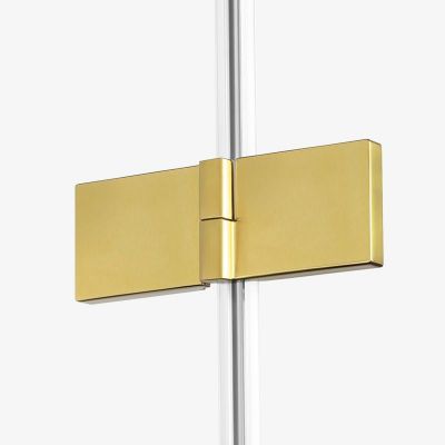 New Trendy Avexa Gold Brushed drzwi prysznicowe 120 cm wnękowe prawe złoty szczotkowany/szkło przezroczyste EXK-1723
