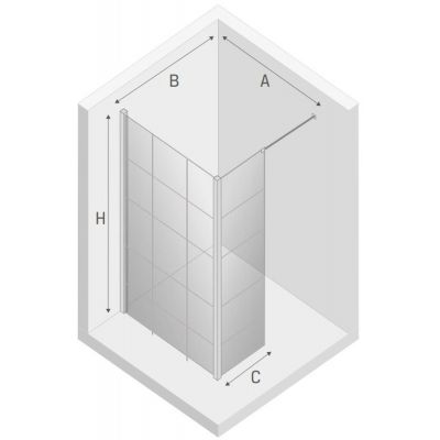 New Trendy New Modus White ścianka prysznicowa 120 cm wolnostojąca biały mat/szkło z nadrukiem EXK-2243