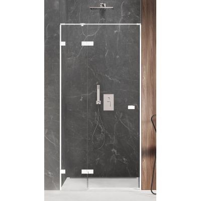 New Trendy Avexa White drzwi prysznicowe 100 cm wnękowe lewe biały mat/szkło przezroczyste EXK-2691