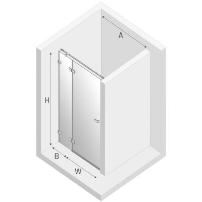 New Trendy Avexa White drzwi prysznicowe 110 cm wnękowe lewe biały mat/szkło przezroczyste EXK-2693