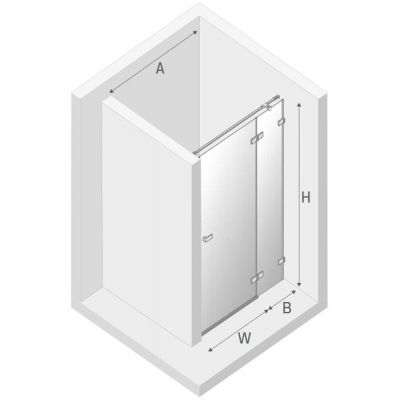New Trendy Avexa White drzwi prysznicowe 80 cm wnękowe prawe biały mat/szkło przezroczyste EXK-2688