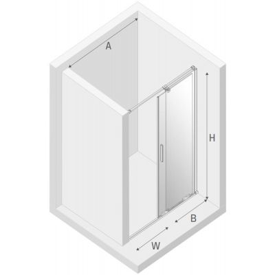 New Trendy Smart drzwi prysznicowe 130 cm wnękowe chrom połysk/szkło przezroczyste EXK-4008