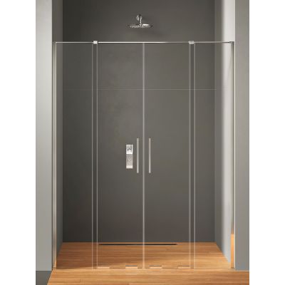 New Trendy Smart drzwi prysznicowe 140 cm wnękowe chrom połysk/szkło przezroczyste EXK-4015