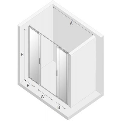 New Trendy Smart drzwi prysznicowe 150 cm wnękowe chrom połysk/szkło przezroczyste EXK-4016