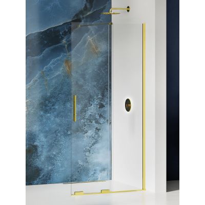 New Trendy Smart Light Gold Walk-In ścianka prysznicowa 100 cm wolnostojąca jasnozłoty/szkło przezroczyste EXK-4295