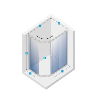 New Trendy Varia kabina prysznicowa asymetryczna 120x85 cm szkło grafit K-0192