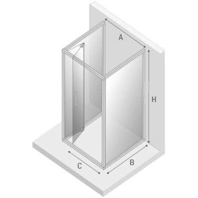 New Trendy Alta kabina prysznicowa 80 cm kwadratowa chrom/szkło przezroczyste K-0444