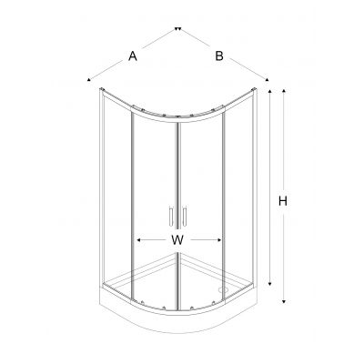 New Trendy Feria kabina prysznicowa 90x90 cm półokrągła profile chrom/szkło przezroczyste K-0524