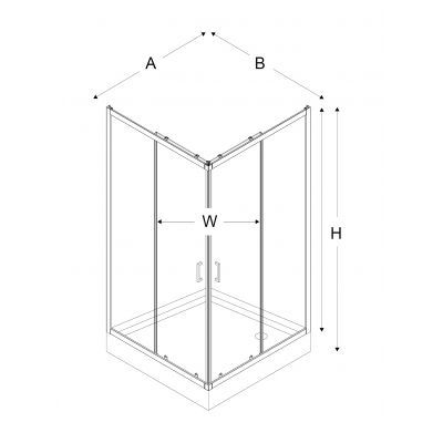 New Trendy Feria kabina prysznicowa 90 cm kwadratowa profile chrom/szkło czyste K-0526