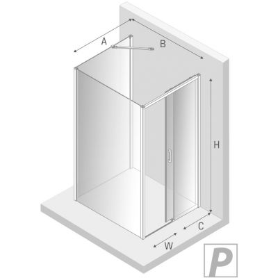 New Trendy Prime Black kabina prysznicowa 120x90 cm prostokątna przyścienna prawa czarny półmat/szkło przezroczyste K-0986