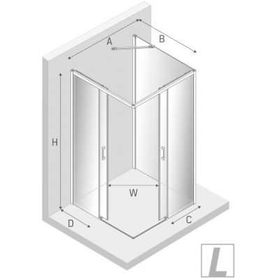 New Trendy Prime Light Gold kabina prysznicowa 80x90 cm prostokątna lewa złoty/szkło przezroczyste K-1186