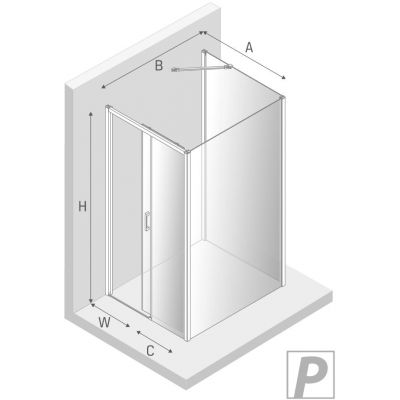 New Trendy Prime Black kabina prysznicowa 120x90 cm prostokątna przyścienna prawa czarny półmat/szkło przezroczyste K-1354