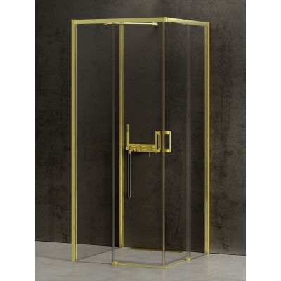 New Trendy Prime Light Gold kabina prysznicowa 90x100 cm prostokątna prawa złoty/szkło przezroczyste K-1551