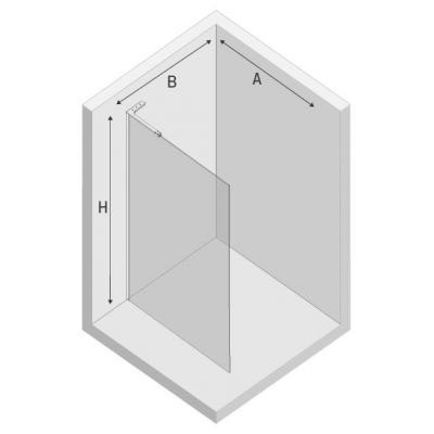 New Trendy Nesta Black ścianka prysznicowa walk-in 120 cm czarny mat/szkło przezroczyste K-1727-WL