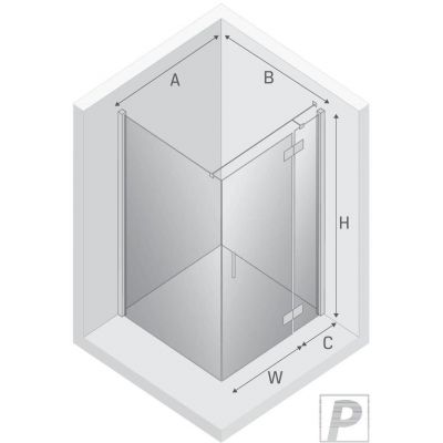 New Trendy Nesta Gunmetal Brushed kabina prysznicowa 100x100 cm kwadratowa gunmetal szczotkowany/szkło przezroczyste K-4741