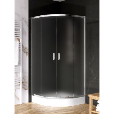 New Trendy Suvia kabina prysznicowa 90x90 cm półokrągła chrom połysk/szkło satynowe K-5120