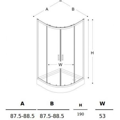 New Trendy Suvia kabina prysznicowa 90x90 cm półokrągła chrom połysk/szkło satynowe K-5120