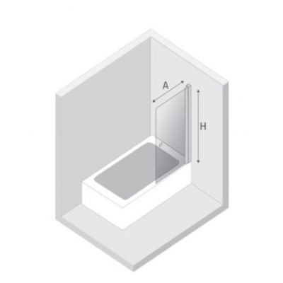 New Trendy New Soleo parawan nawannowy 60 cm 1-częściowy chrom połysk/szkło przezroczyste P-0065