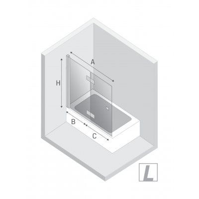 New Trendy New Soleo Gold Brushed parawan nawannowy 120 cm 2-częściowy złoty szczotkowany/szkło przezroczyste P-0175