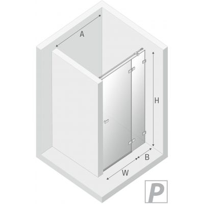 New Trendy Avexa Copper Brushed drzwi prysznicowe 110 cm wnękowe prawe miedź szczotkowana/szkło przezroczyste EXK-3538