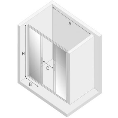 New Trendy drzwi prysznicowe 170 cm wnękowe aluminium/szkło przezroczyste D-0186A