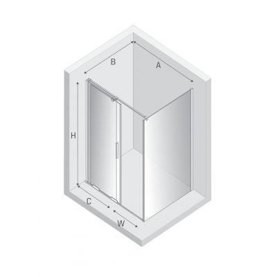 New Trendy Smart Gunmetal Brushed kabina prysznicowa 120x90 cm gunmetal szczotkowany/szkło przezroczyste EXK-7850