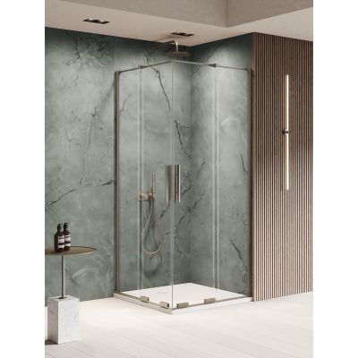 New Trendy Smart Gunmetal Brushed kabina prysznicowa 90x90 cm kwadratowa gunmetal szczotkowany/szkło przezroczyste EXK-7914