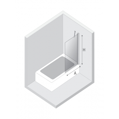 New Trendy Nesta Gold Brushed parawan nawannowy 80 cm 1-częściowy złoty szczotkowany/szkło przezroczyste P-0212