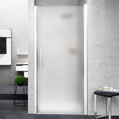 Novellini Young 1B drzwi prysznicowe 57 cm biały mat/szkło satynowe Y21B57-4U