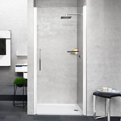 Novellini Young 1B drzwi prysznicowe 67 cm biały mat/szkło przezroczyste Y21B67-1U