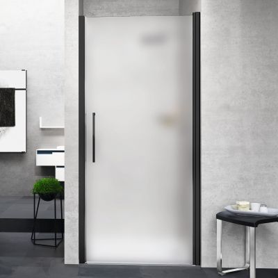 Novellini Young 1B drzwi prysznicowe 72 cm czarny mat/szkło satynowe Y21B72-4H