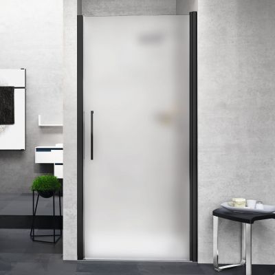 Novellini Young 1B drzwi prysznicowe 79 cm czarny/szkło satynowe Y21B79-4H