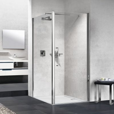 Novellini Young 2.0 F1B ścianka prysznicowa 67 cm boczna chrom/szkło przezroczyste Y2F1B67-1K