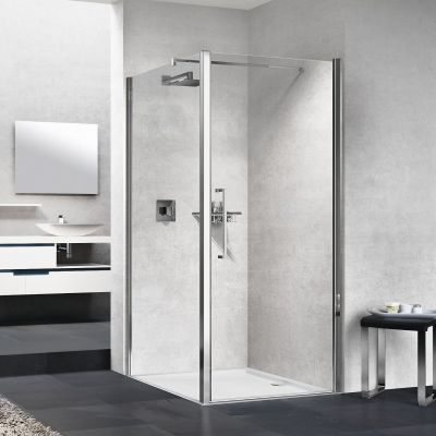 Novellini Young 2.0 F1B ścianka prysznicowa 87 cm boczna chrom/szkło przezroczyste Y2F1B87-1K