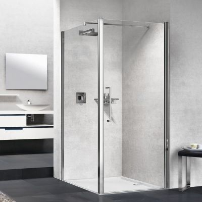 Novellini Young 2.0 F1B ścianka prysznicowa 97 cm boczna chrom/szkło przezroczyste Y2F1B97-1K