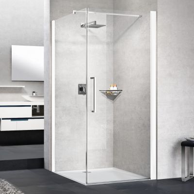 Novellini Young 2.0 G+F drzwi prysznicowe 87 cm biały mat/szkło przezroczyste Y2G87-1U