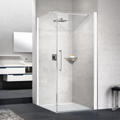 Novellini Young 2.0 G+F ścianka prysznicowa 69 cm boczna biały mat/szkło przezroczyste Y2FG69-1U