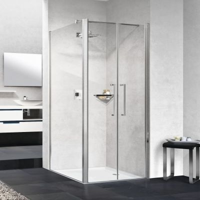 Novellini Young 2.0 F2B ścianka prysznicowa 79 cm boczna srebrna/szkło przezroczyste Y2F2B79-1B