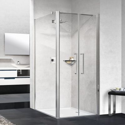 Novellini Young 2.0 F2B ścianka prysznicowa 99 cm boczna srebrna/szkło przezroczyste Y2F2B99-1B