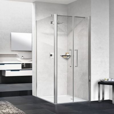 Novellini Young 2.0 F2B ścianka prysznicowa 59 cm boczna chrom/szkło przezroczyste Y2F2B59-1K