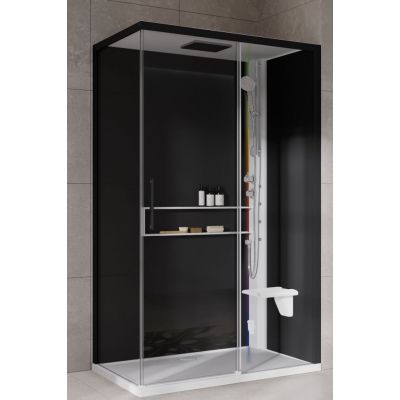 Novellini Glax 2 2.0 2P kabina z hydromasażem 120x80 cm parowa z brodzikiem prawa biała G222P120DT5-1UH