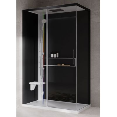 Novellini Glax 2 2.0 2P kabina z hydromasażem 120x80 cm parowa z brodzikiem lewa biała G222P129SM5-1UH