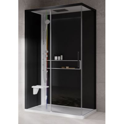 Novellini Glax 2 2.0 2P kabina z hydromasażem 120x80 cm parowa z brodzikiem lewa biała G222P129ST5-1UH