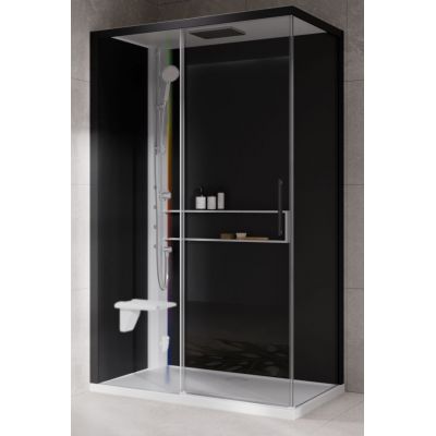 Novellini Glax 2 2.0 2P kabina z hydromasażem 120x90 cm parowa z brodzikiem lewa biała G222P299SM5-1UH
