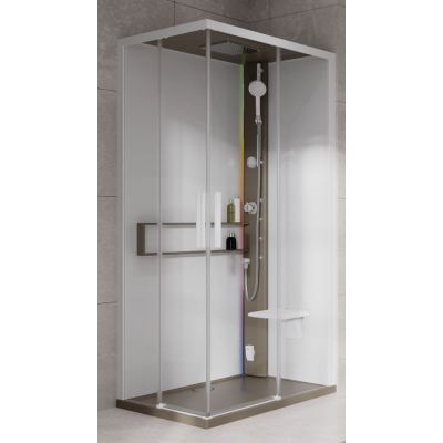 Novellini Glax 2 2.0 A kabina z hydromasażem 100x70 cm prawa parowa z brodzikiem corda G22A107DM5-1TU